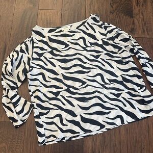 Neiman Marcus Exclusive 100% Silk Zebra Print Top